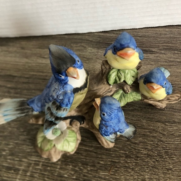 Vtg Japan Ceramic Blue Jays on Branch - Picture 8 of 14
